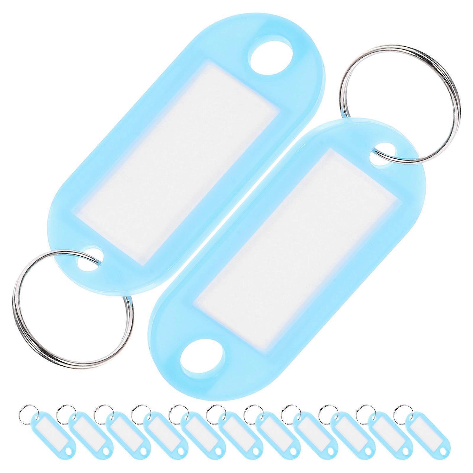 Plastic Luggage Tags Key Tag Labels Portable Compact Labeling 50Pack Sky-Blue