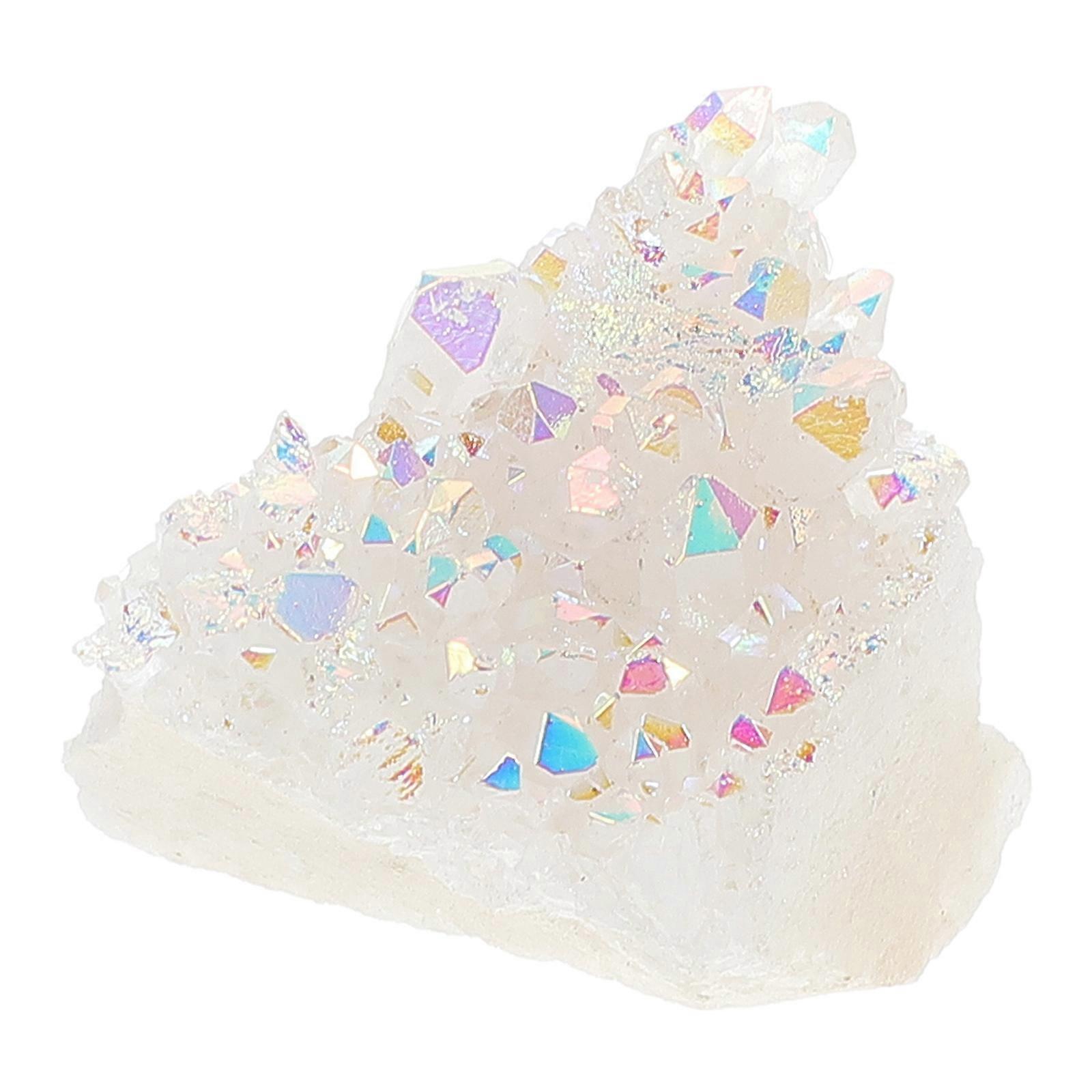 Amethyst Crystal Cluster with Titanium Coating Natural Quartz Protection Stone for Angel and Rocks