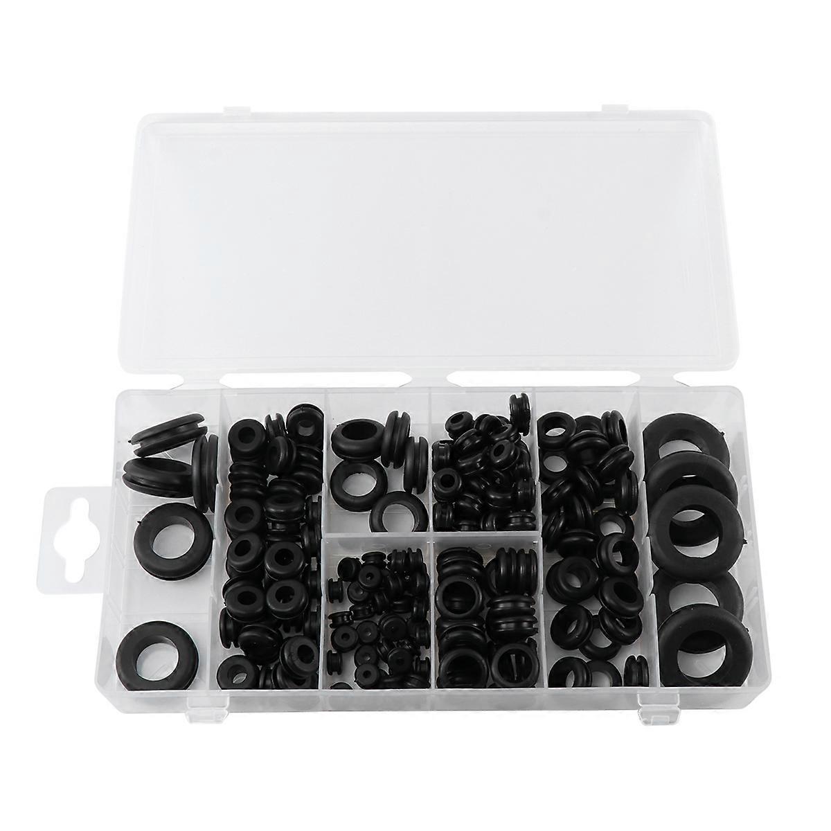 Black Rubber Grommet Set for Home Use with Durable Cable Protection 180pcs