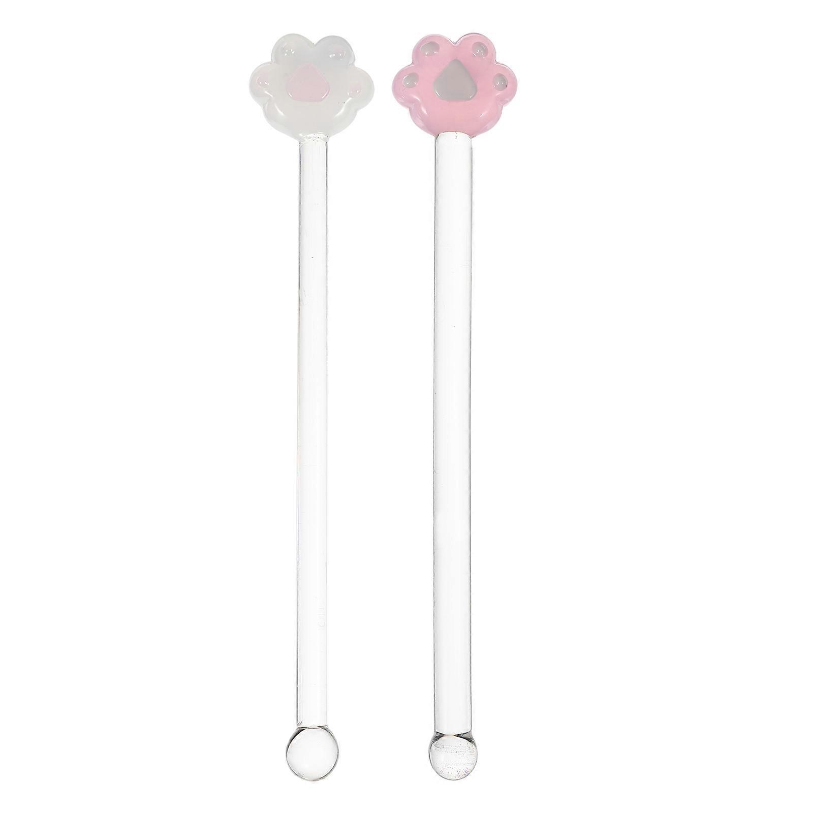 Scoop Stirring Sticks Creative Glass Mixing Transparent Shape Tool Service 15.5X3CM 2Set