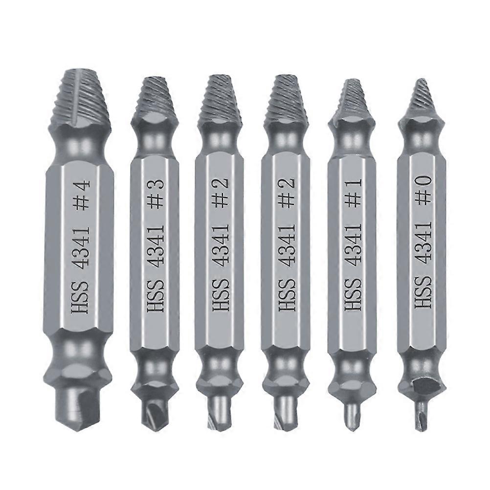 Damaged Screw Extractor Set Silver Maintenance Repair Work 6Set Bolt Removal