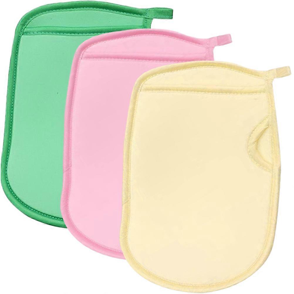 Exfoliating Glove Back Scrubber for Dead Skin Removal 3Pcs Assorted