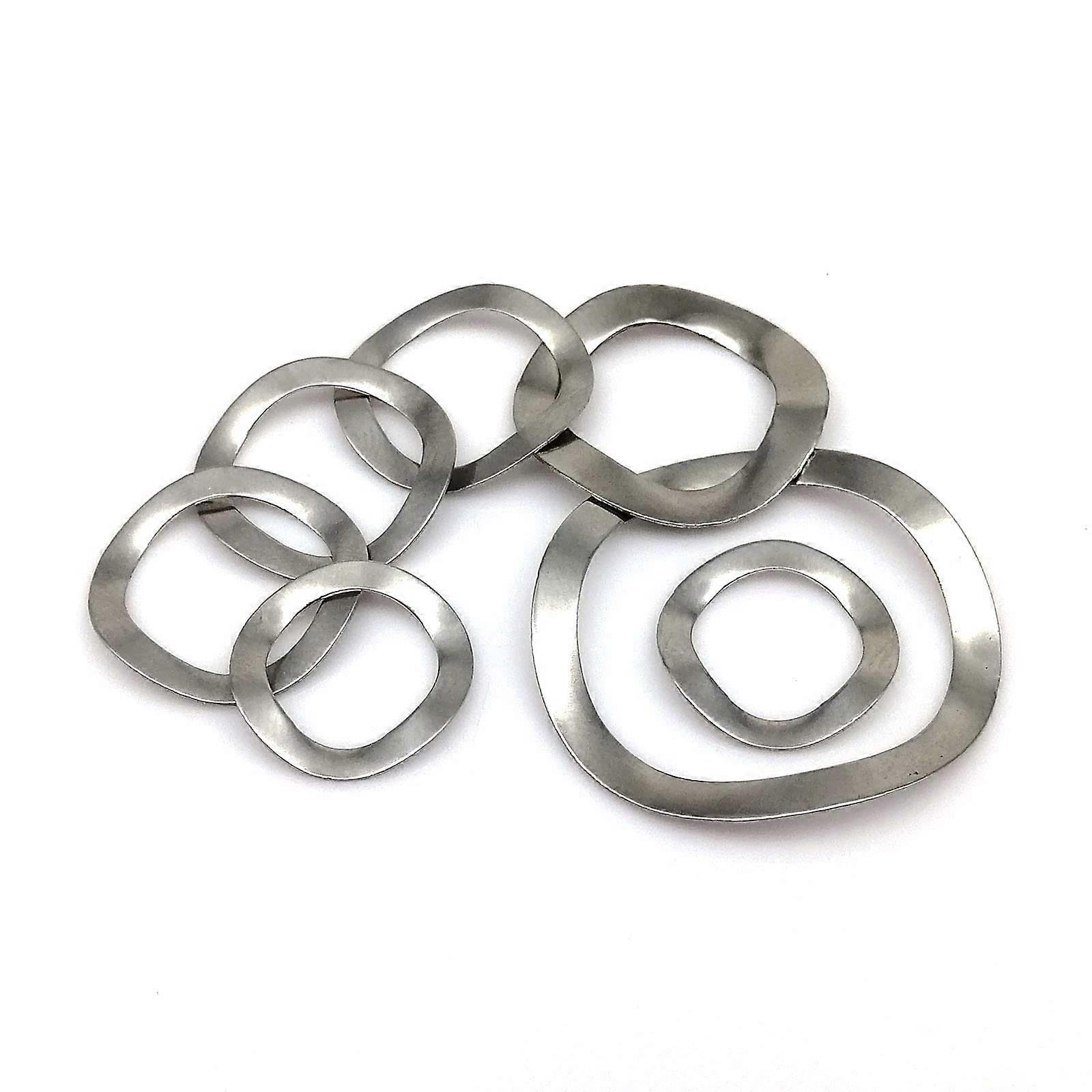 304 Stainless Steel Three Wave Cam Type Spring Washer Gasket Set 50 Pieces M3 M4 M5 M6 M8 M10 M12 M16 M19 M21 M25 M12x18x0.3mm