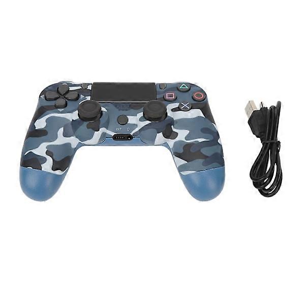 Controller di gioco wireless con doppia vibrazione, gamepad wireless sensibile per PS4 Slim Pro per PS5, blu mimetico