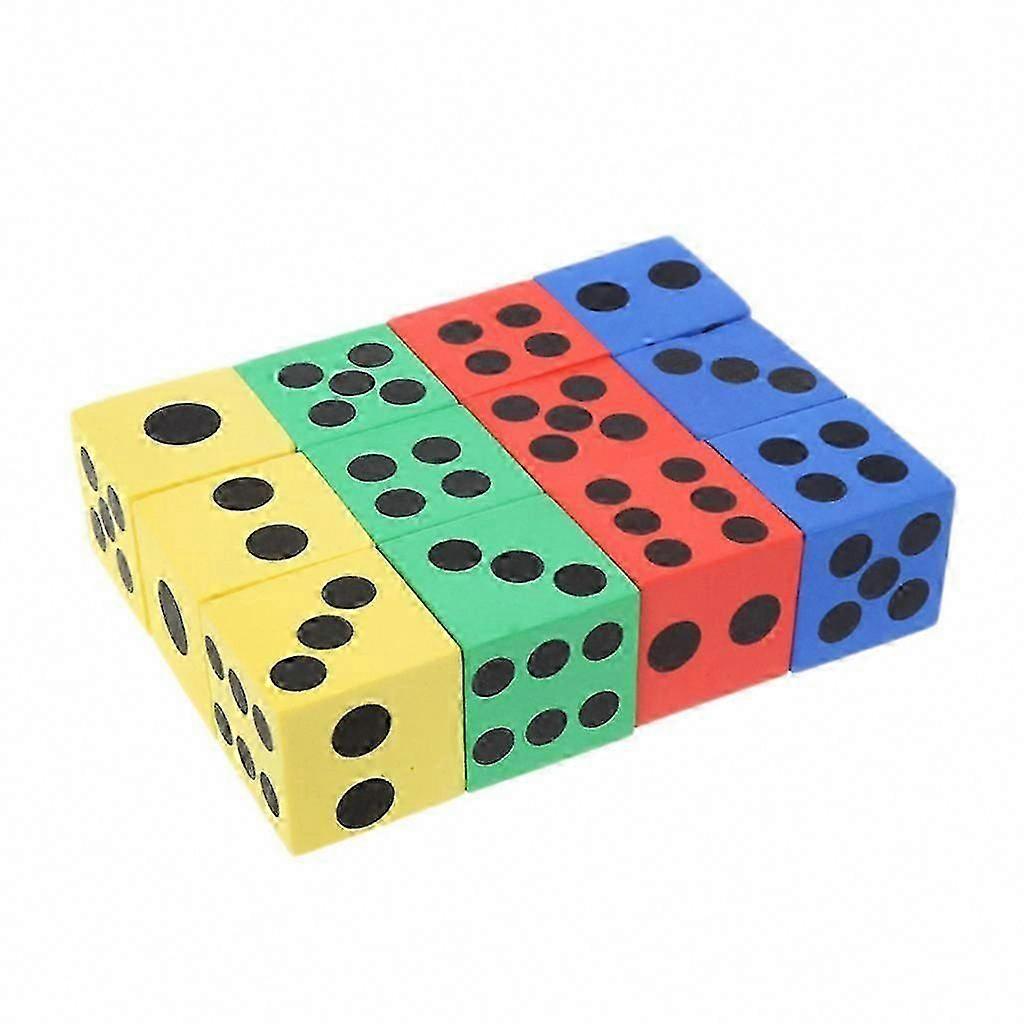 Foam Dice Set Bulk Pack of 12 - Assorted Colors Kids Safe Educational Toys for Math Games