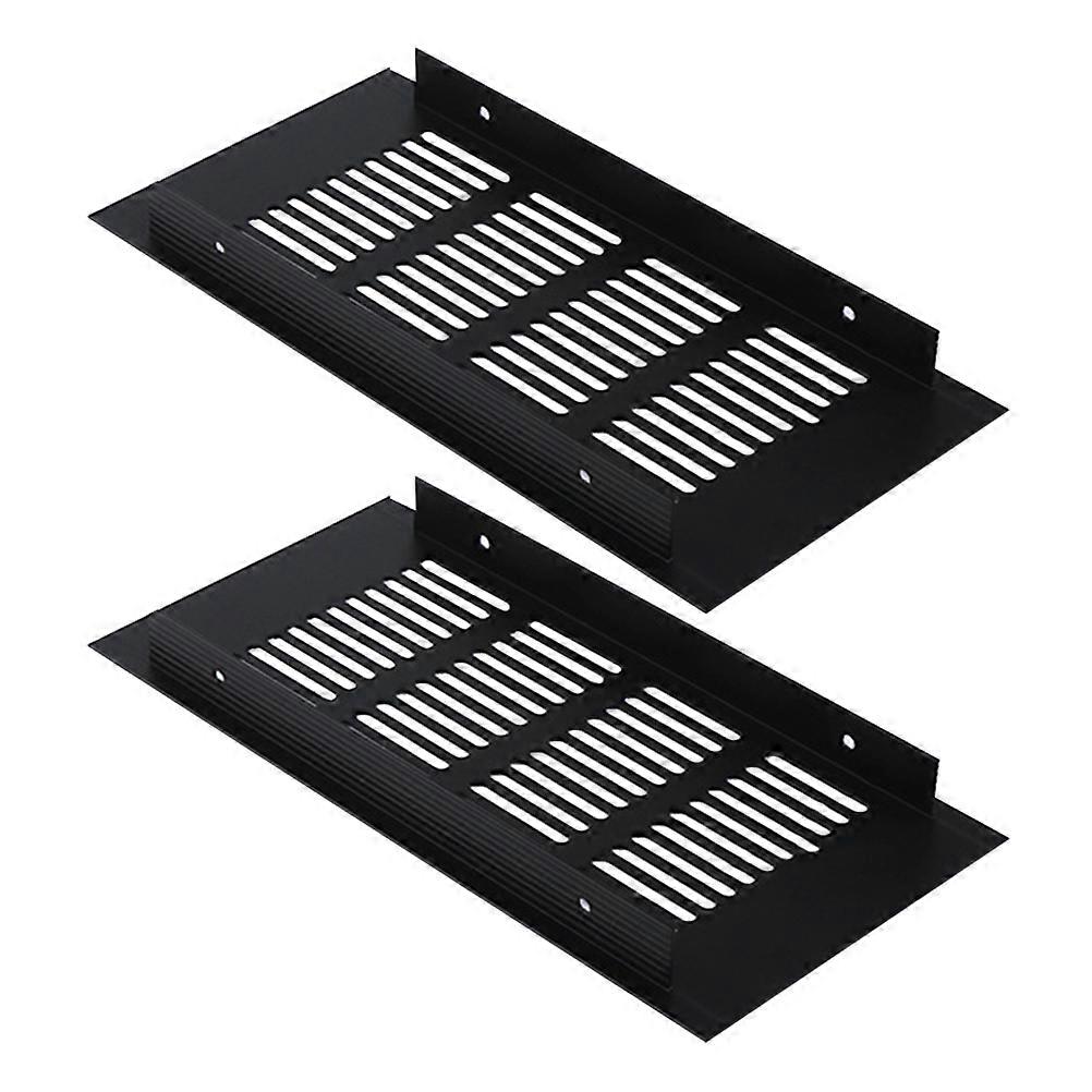 Metal Vents 2Pcs Breathable Aluminum Alloy Vent Cover For Shoe Cabinets 20x10cm Black Color Moisture Prevention