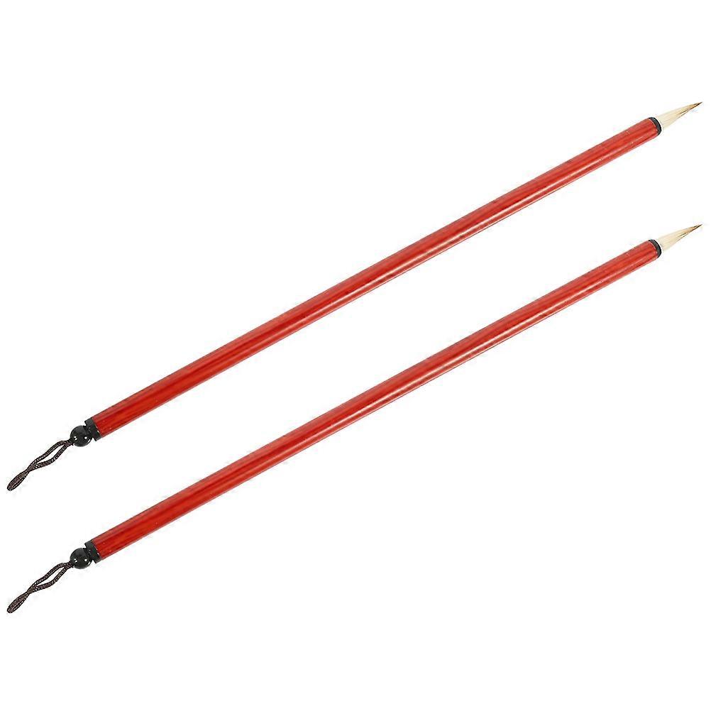 Dark Red Chinese Calligraphy Brush Writing Brush for Beginners 2Pcs Set