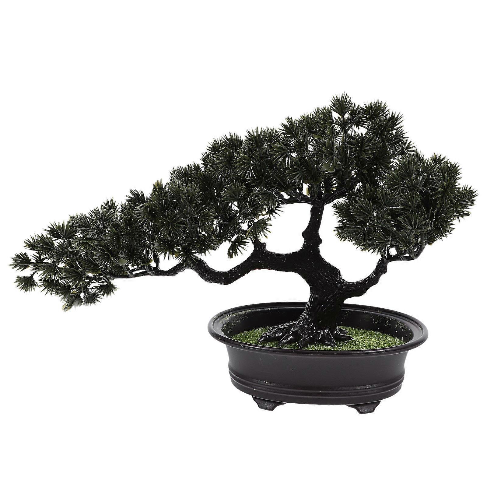 Lifelike Artificial Bonsai Tree for Home Decor with PVC Foam Material and Green Color 6.5 Inches
