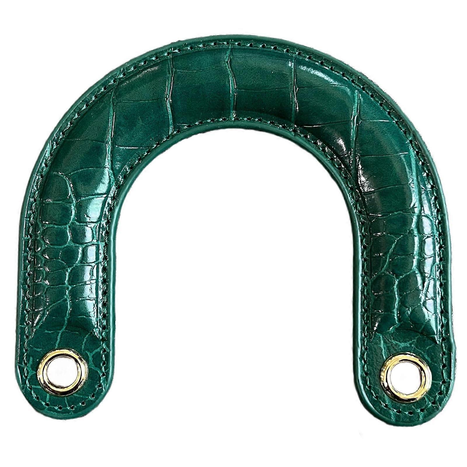 Curved PU Handbag Handle for Comfortable Grip, Easy Installation, Dark Green, Ideal for Fashionable Women and Enthusiasts