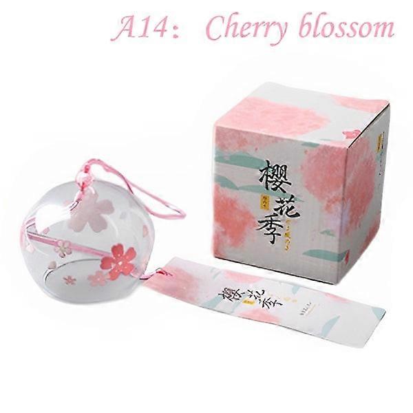 Wind chime Sakura pattern wind chimes handmade glass Furin home A14 A14