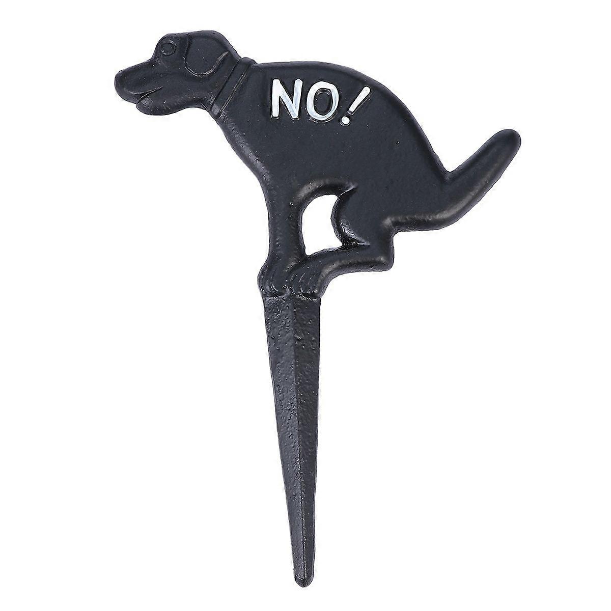 Practical Yard Sign Durable Iron Dog Shaped Decorated Inserted Sign (Black)