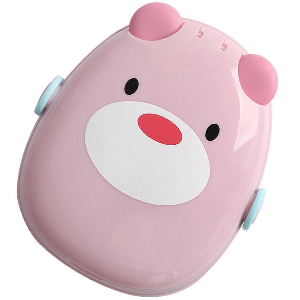Divided Toddler Bowl with Symmetrical Handle for Eating Use Pink PP Material Includes 3 Tools