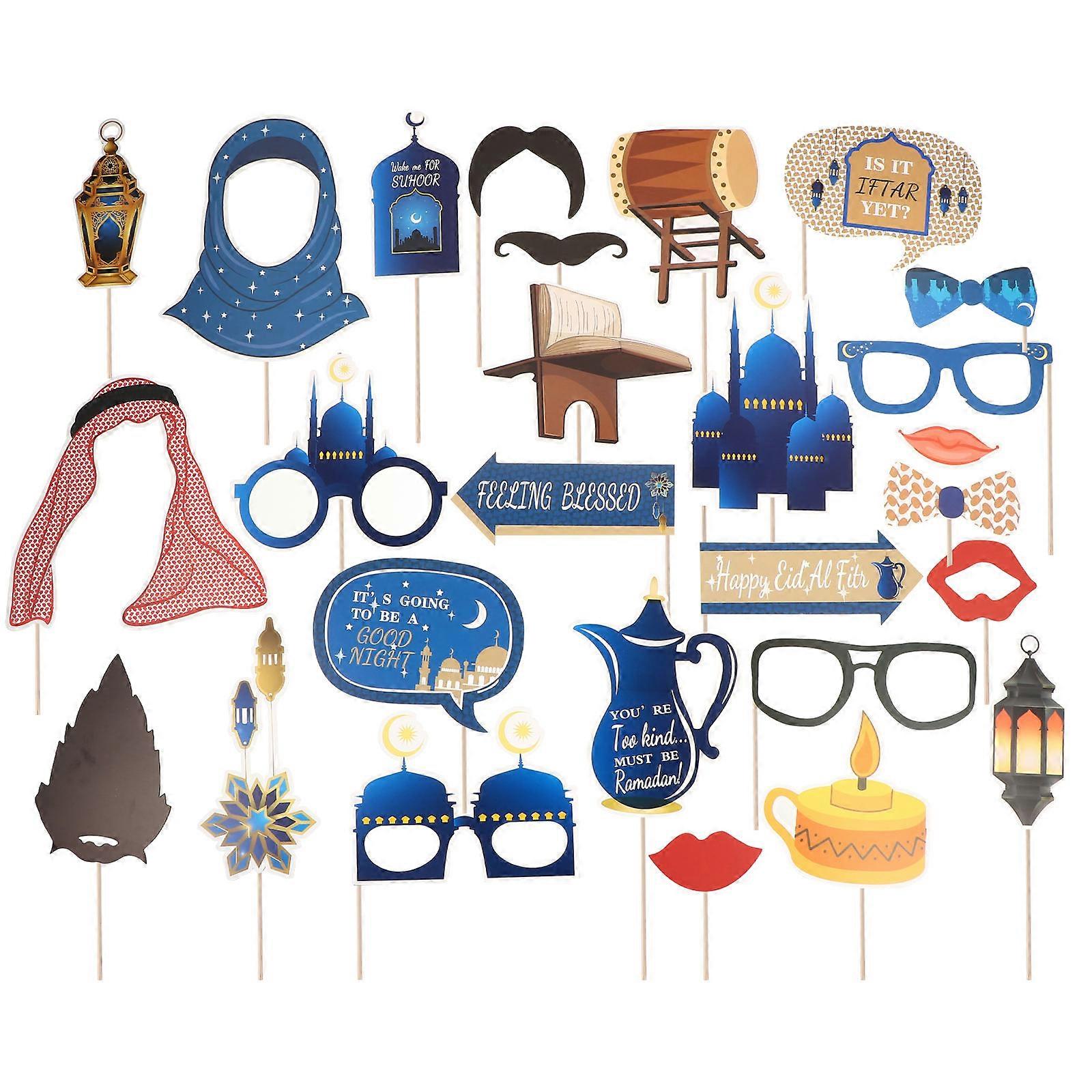 Eid Party Photography Props 27Pcs Assorted Color Unique Shape Creative Accessories For Friends And Guests