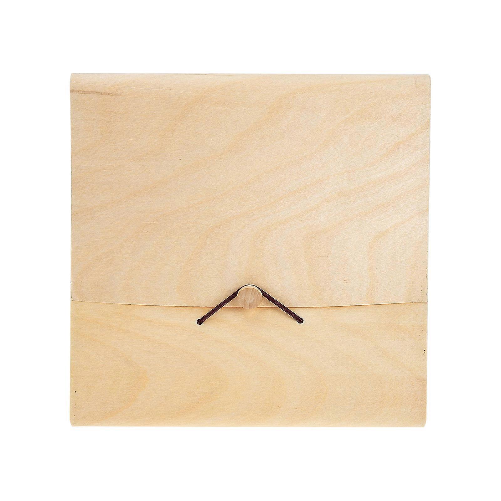 Khaki Wooden Tea Storage Box for Tea Cake Gift Packaging and Storage Use with Synthetic Material