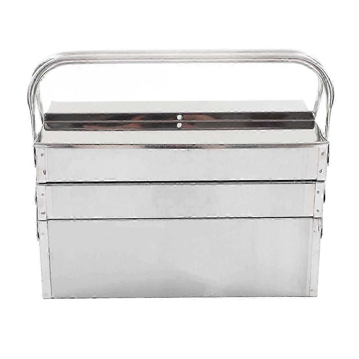 Metal Cantilever Tool Box, 3 Layer 5 Tray Proof Retractable Organizer, Handheld Multifunctional Meta