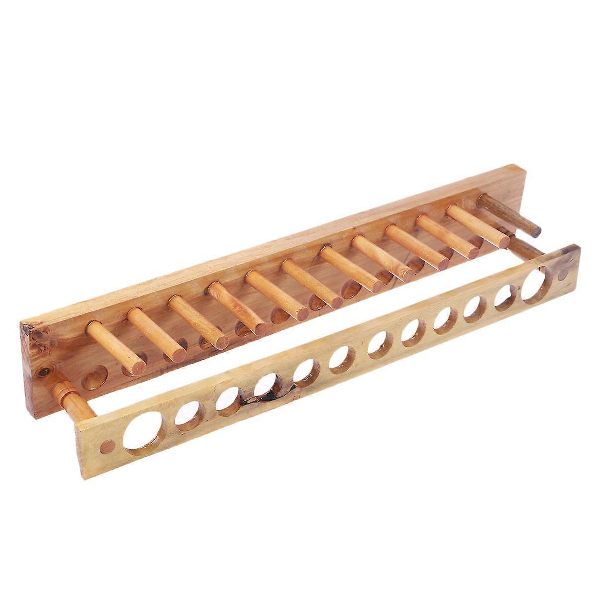 Light Brown Plastic Test Tube Rack for Storage Holds 12 Tubes Lightweight Convenient to Carry