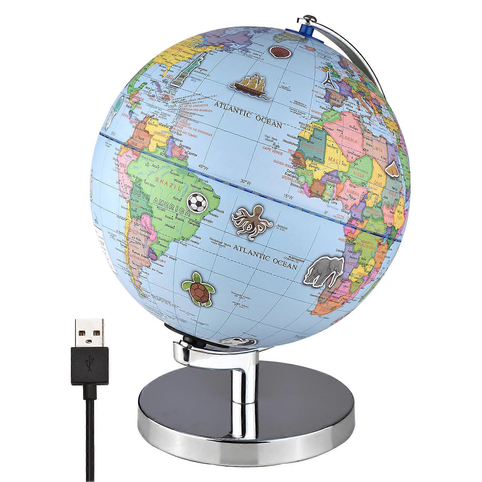 Illuminated World Globe with Stand LED AR Earth Globe for Kids Educational Learning Geography Constellation Interactive App Gift