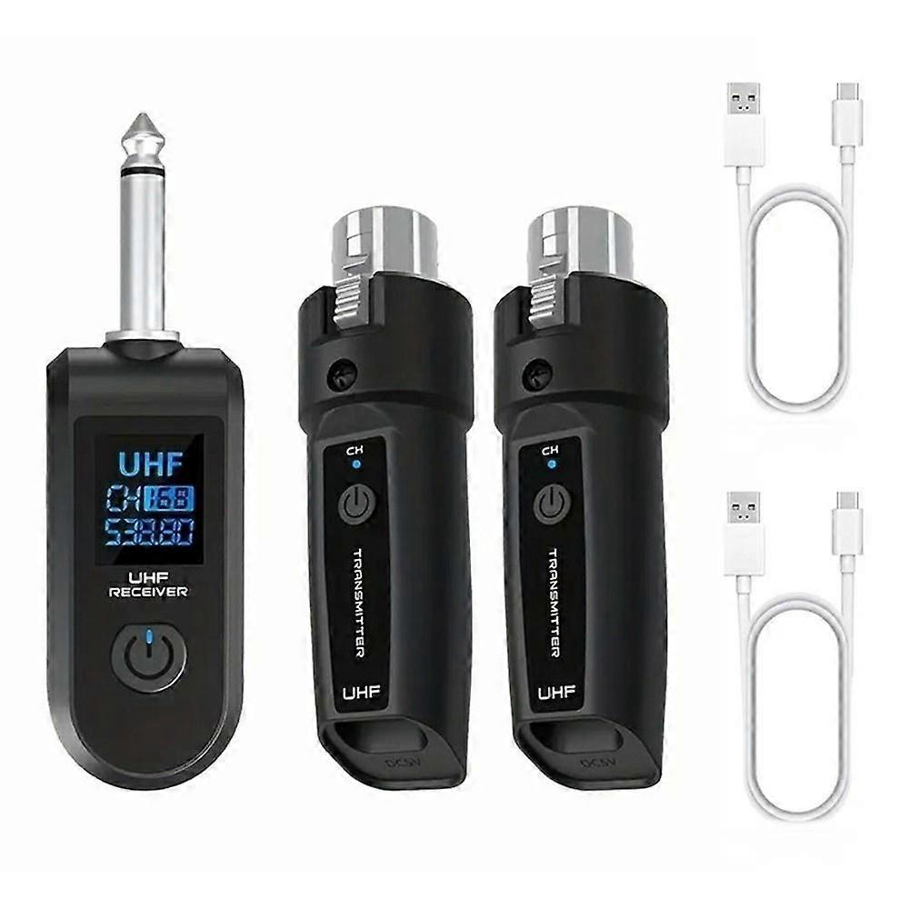 Wired to Wireless Microphone Converter 2 Transmitter + 1 Receiver