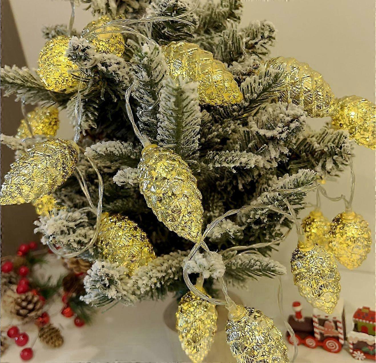 Enchanting LED Pinecone Christmas Lights - Battery-Powered Fairy Tale Decor for Trees & Festive Gatherings