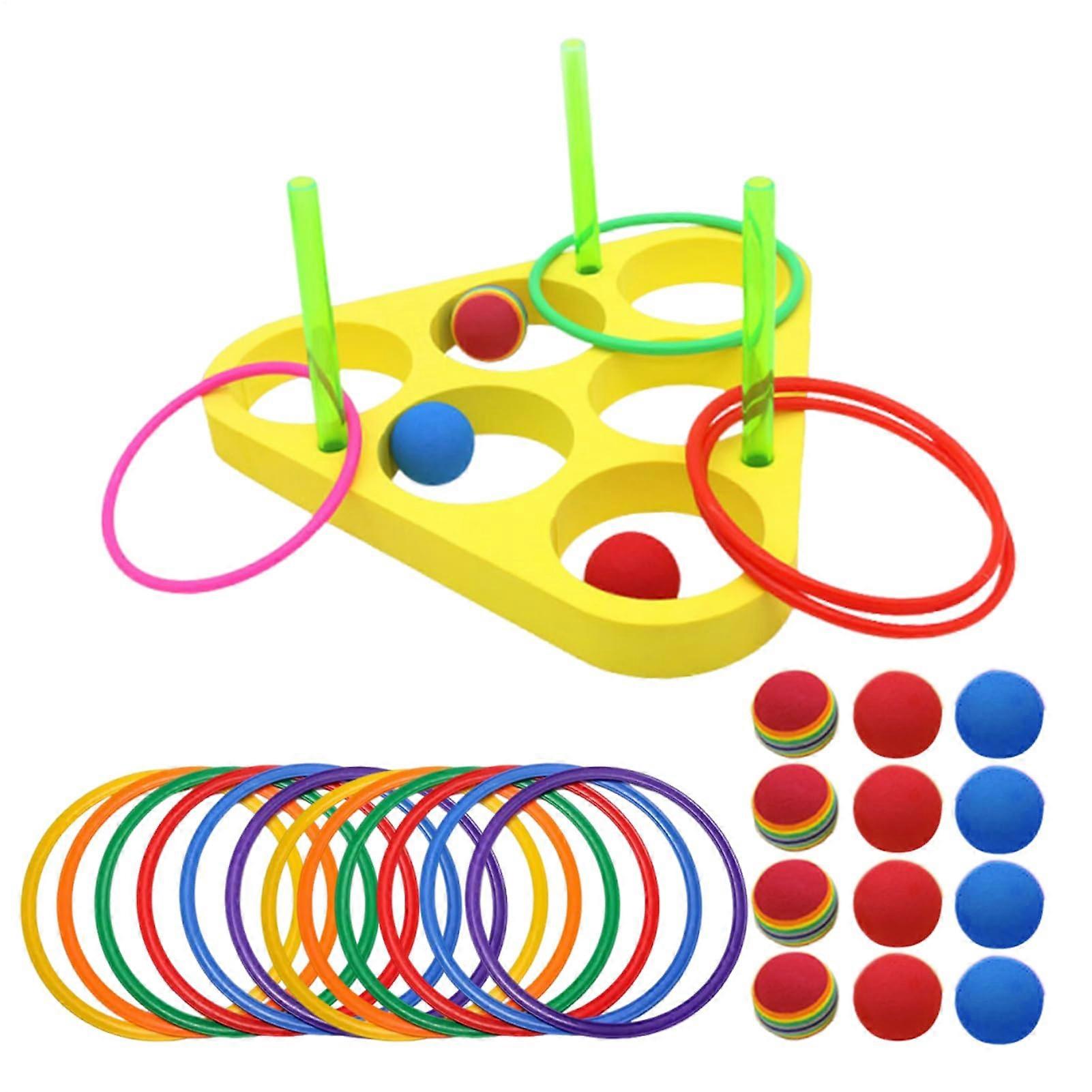 Ring Toss Game, Foam Throwing for Pool  Floating Water Toy with Balls