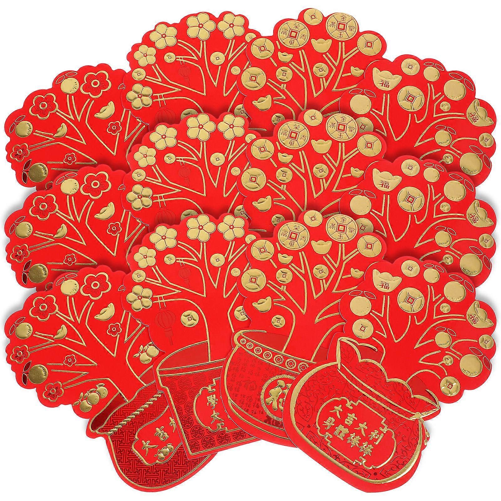 Chinese Festival Red Envelopes 16Pcs Money Holder For Kids Mixed Style For Lunar New Year
