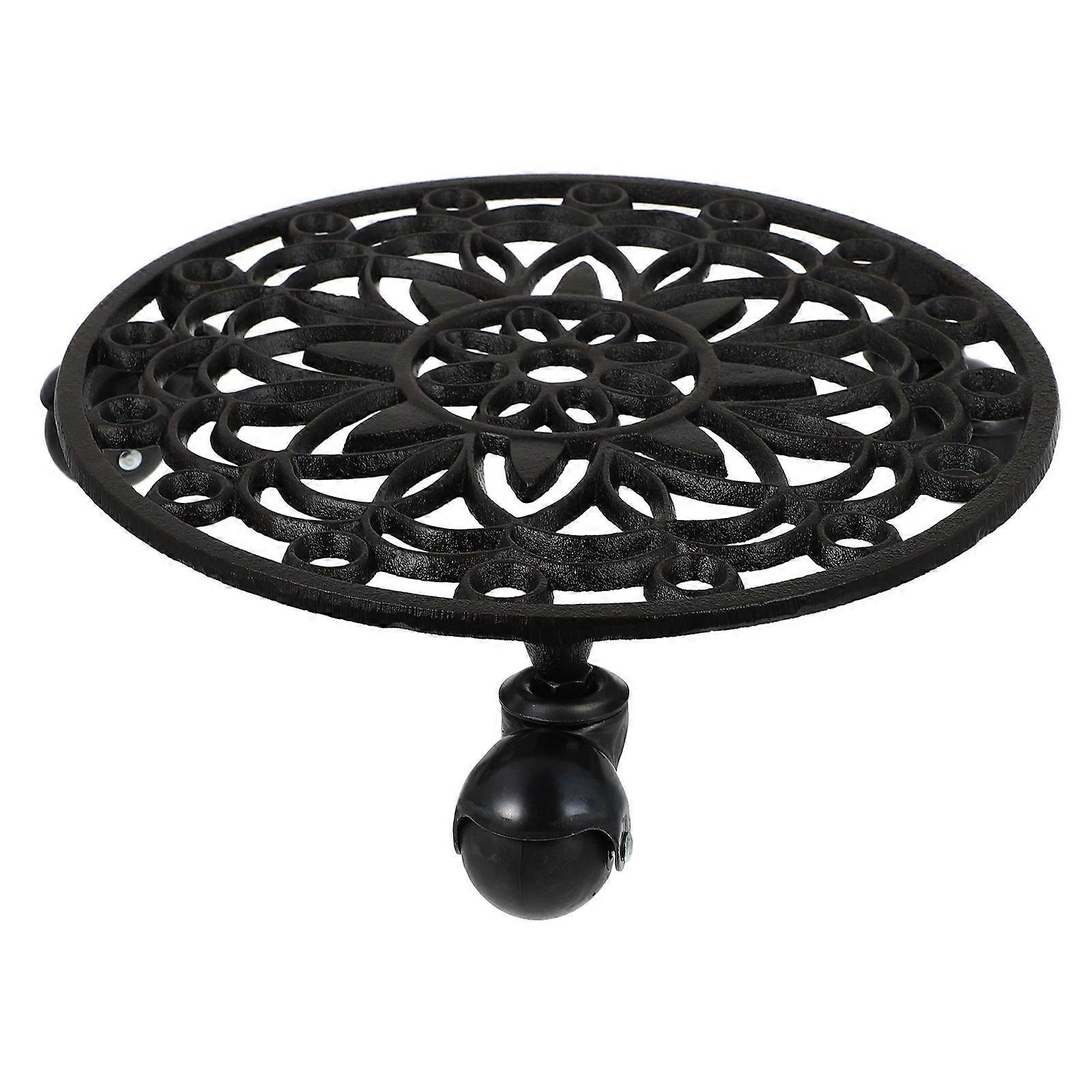 Ontto liikkuva kukkaruukkutarjotin juhliin ja häihin 28,5X7CM musta suojaava lattia sileillä pyörillä 1kpl