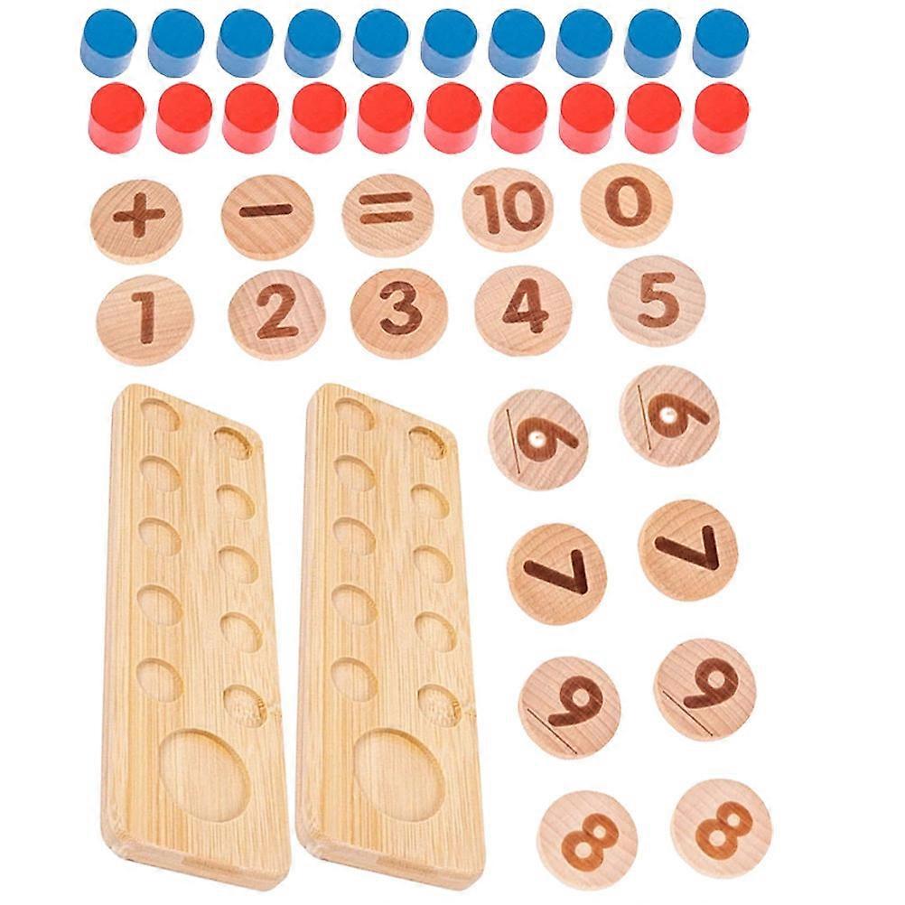 Wooden Math Toys for Kids to Learn Numbers and Play Assorted Color Safe and Durable 1 Set