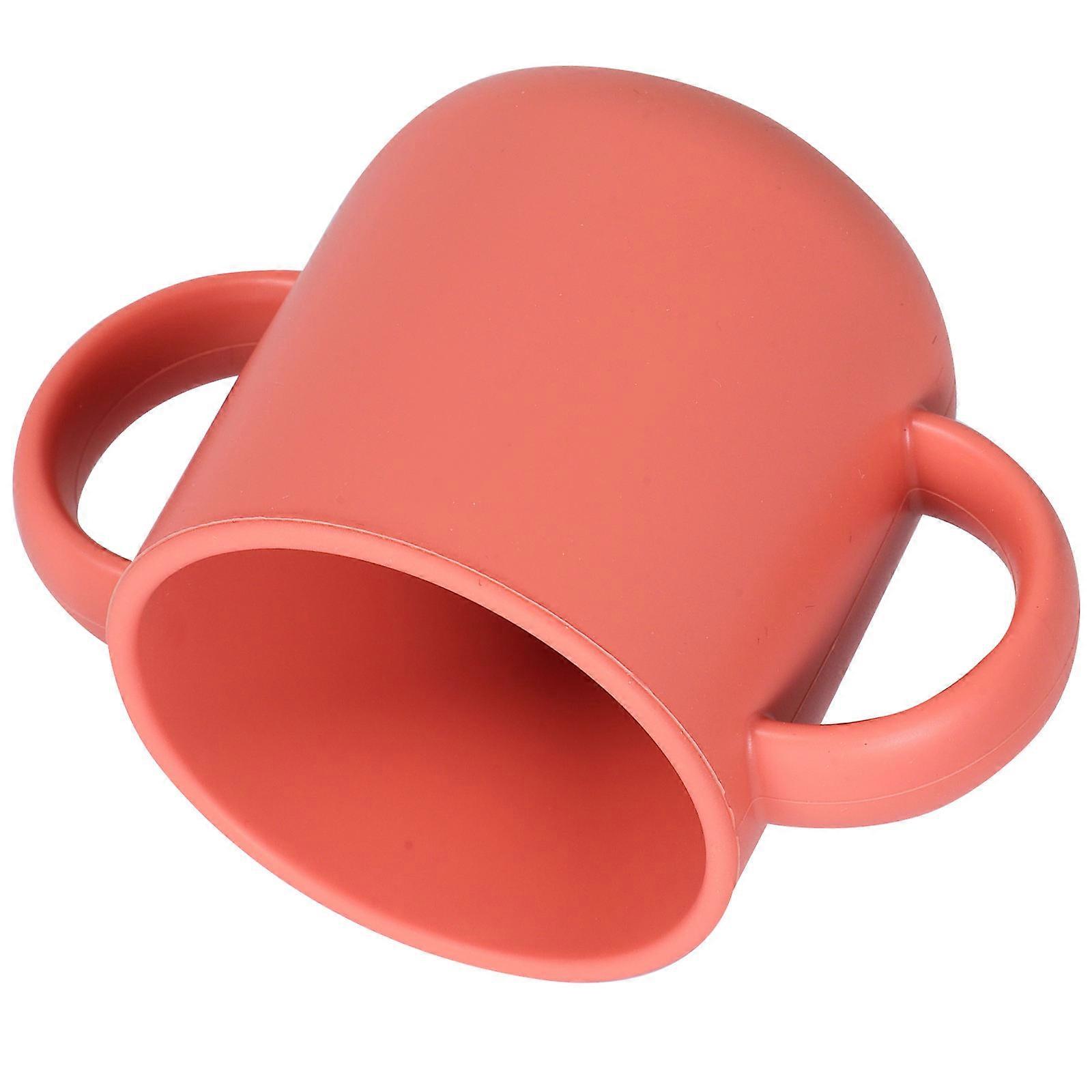 Silicone Training Cup with Handles Leak Resistant Easy to Design for Self Feeding