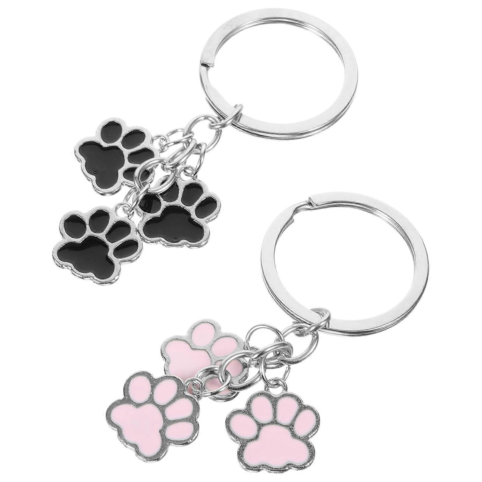 لطيف مخلب طباعة سلسلة المفاتيح 2 قطعة ملحقات حلقة المفاتيح رائعتين للبالغين وحقائب الظهر والمحافظ وتقديم الهدايا