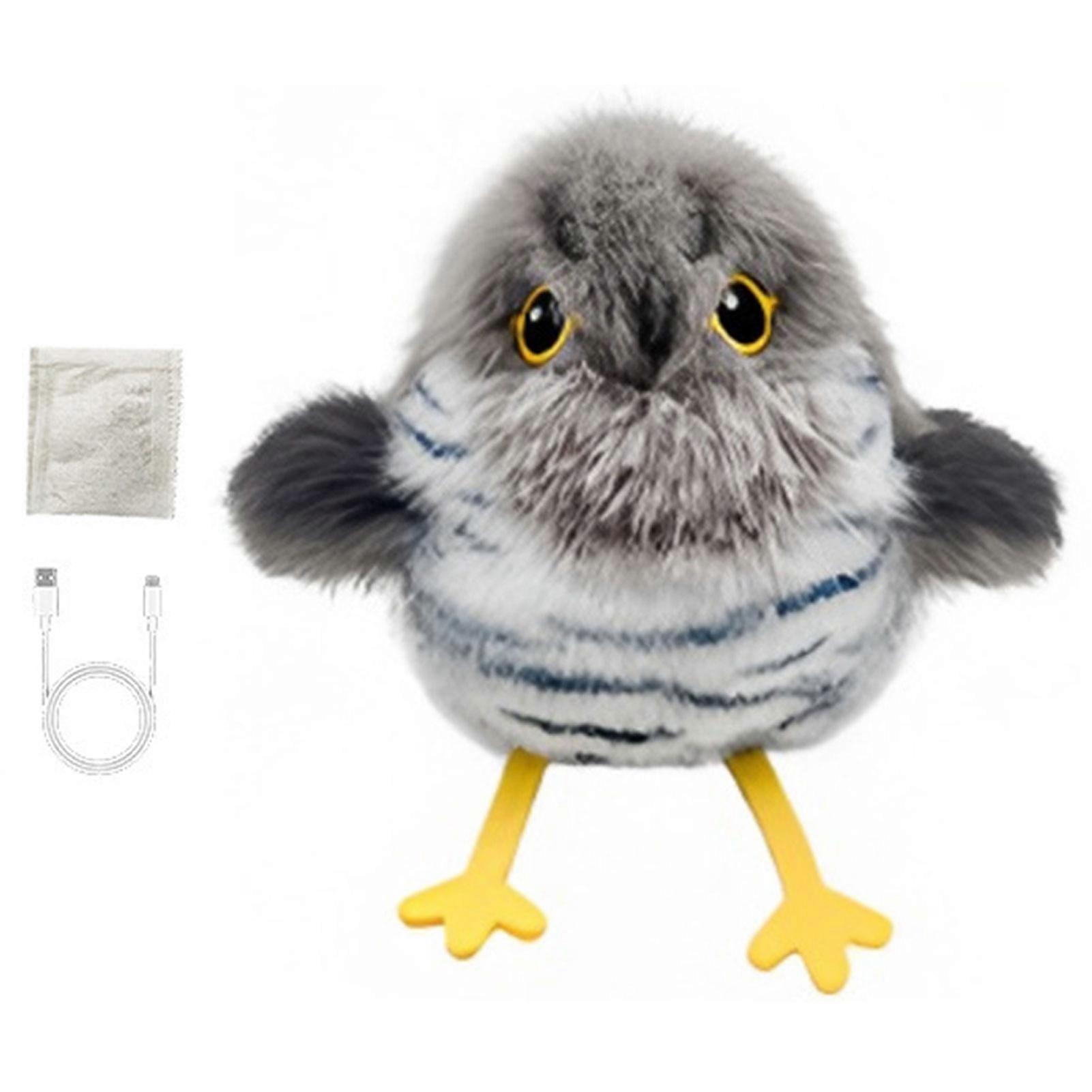 Electronic Interactive Flying Bird Cat Toy with Flapping Wings & Chirping Sound for Indoor Cats