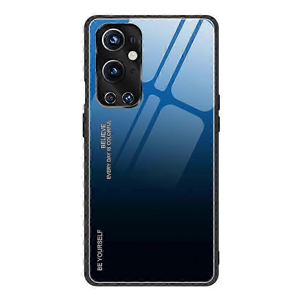 Gradient Tempered Glass Cover TPU Frame Back Case for OnePlus 9 Pro