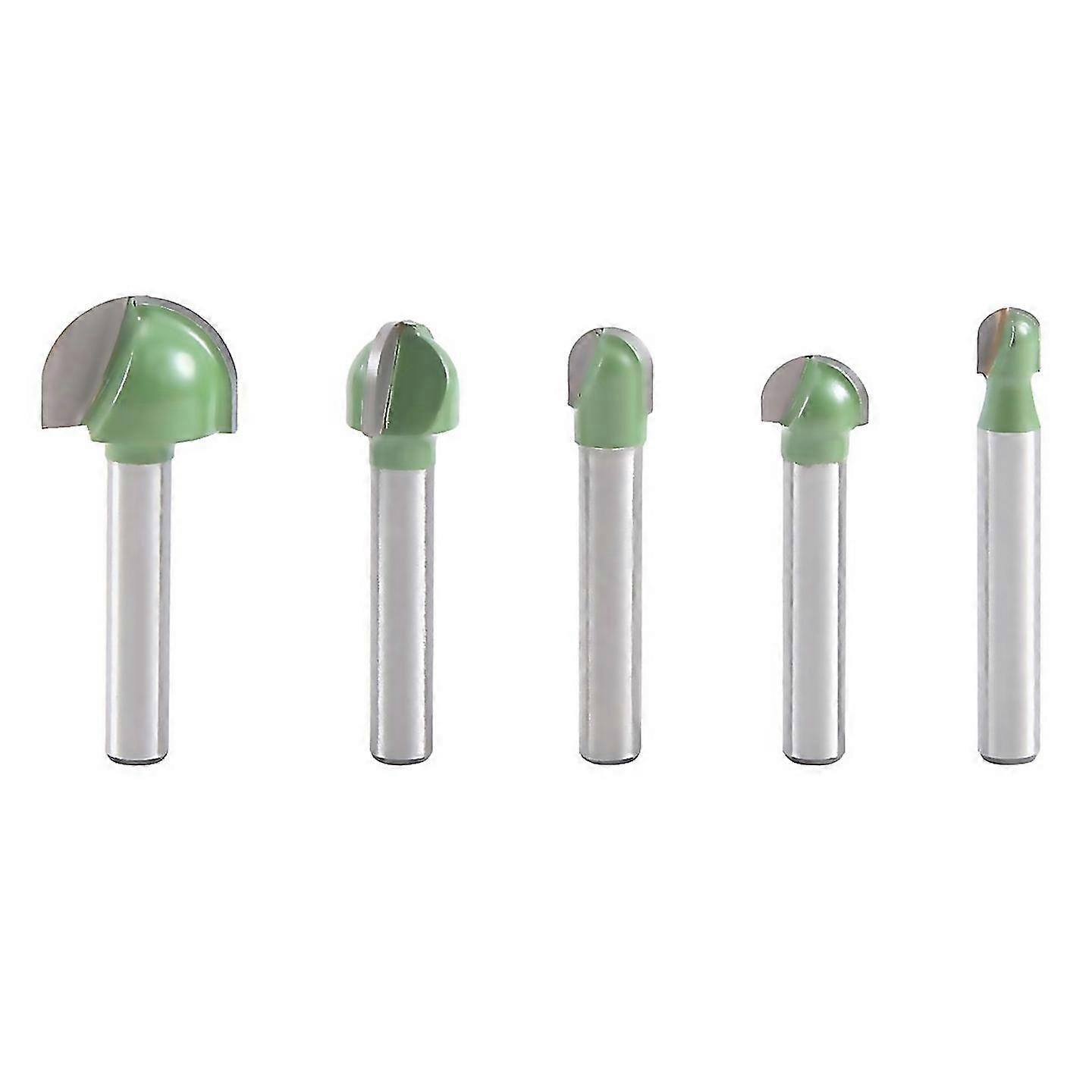 For 5pcs 6mm shank ball nose router bits set end mill round cove box solid carbide cnc radius core m