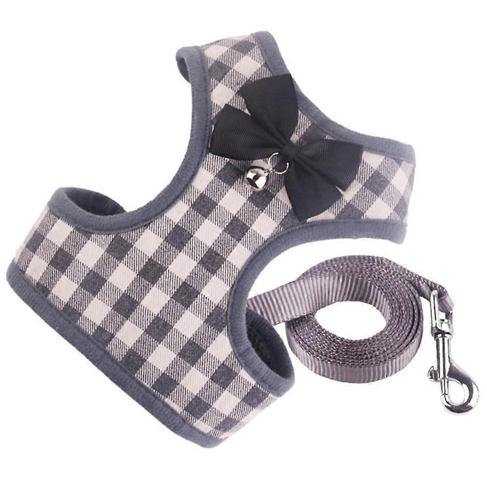 Dog Chest Strap Soft Mesh Dog Harness with Adjustable Pull Rope, Medium Size, Comfortable Grey Design for Walking