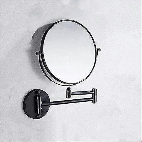 Makeup Mirror 8Inch Folding WallMounted Vanity Mirror DoubleSided Magnifying (Color: Nero)