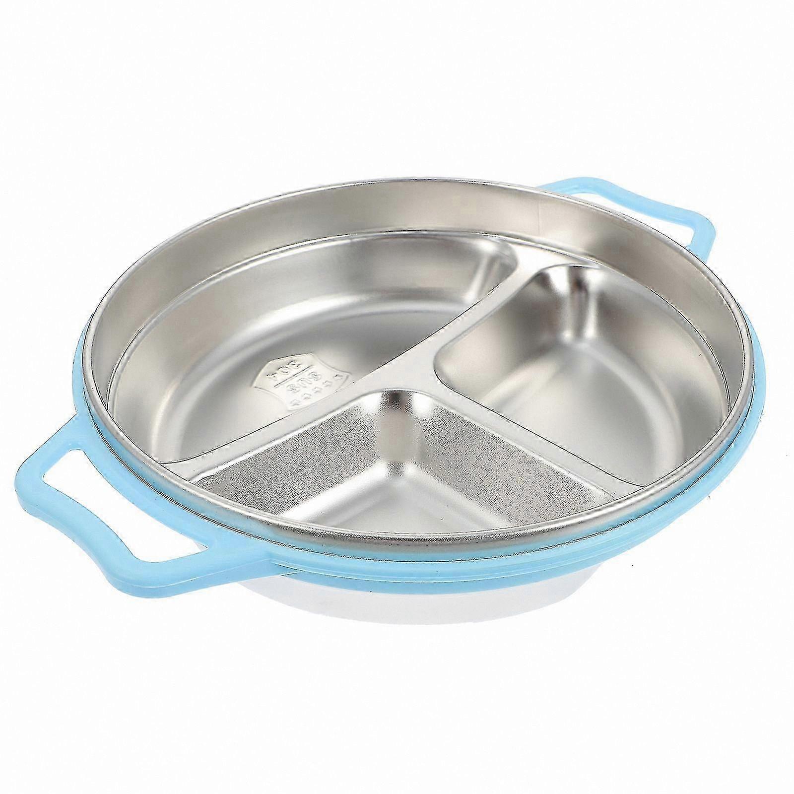 Suction Grip Stainless Steel Tray for Toddlers and Babies Serving Plate for Snacks and Meals Child-Friendly Round Dish with Secure Hold