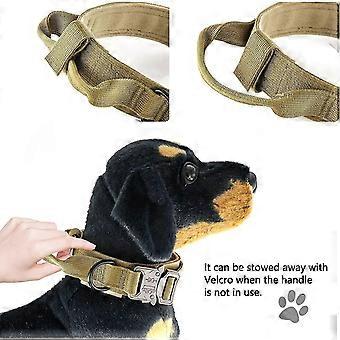 Tactical Dog Collar with Handle, Military Training Collar for Medium Dogs, Nylon Adjustable Collar