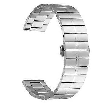 For Huawei Watch GT 2 46mm Quick Release Strap Metal Watch Band with Butterfly Buckle,Silver