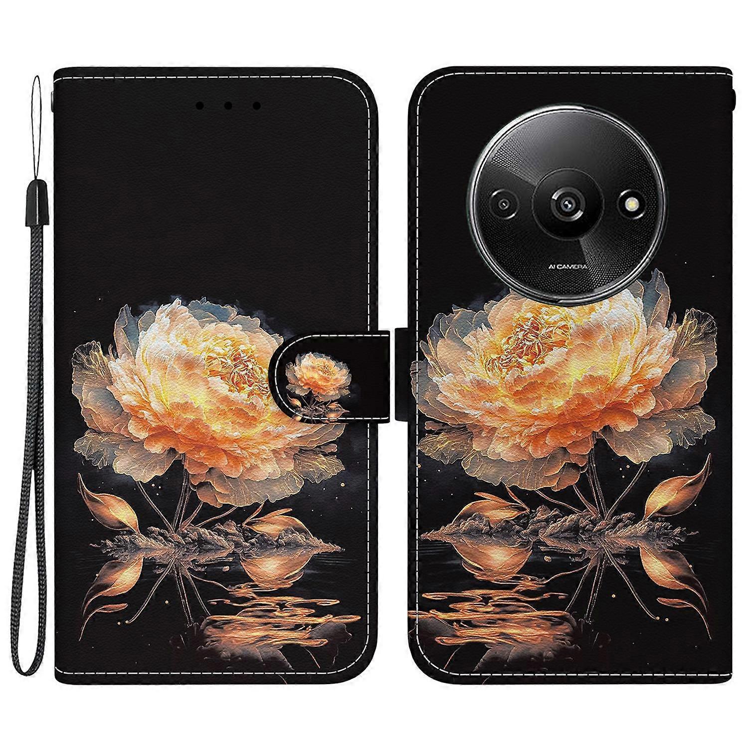For Xiaomi Redmi A3/Poco C61 4G Magnetic Case Wallet Design Pattern Printing Phone Cover