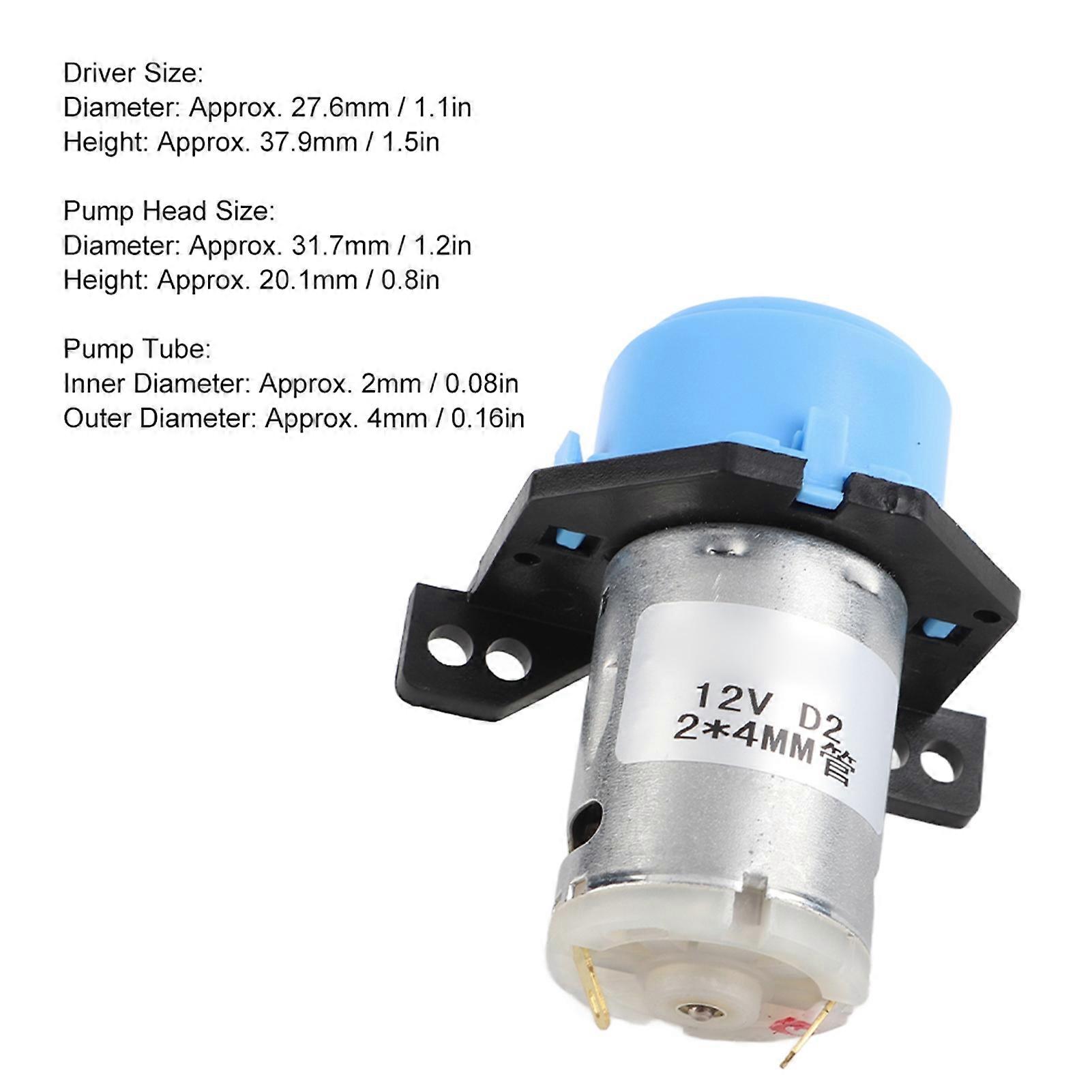 Mini Right Angle 12V DC Peristaltic Dosing Pump Blue 31.7x20.1mm