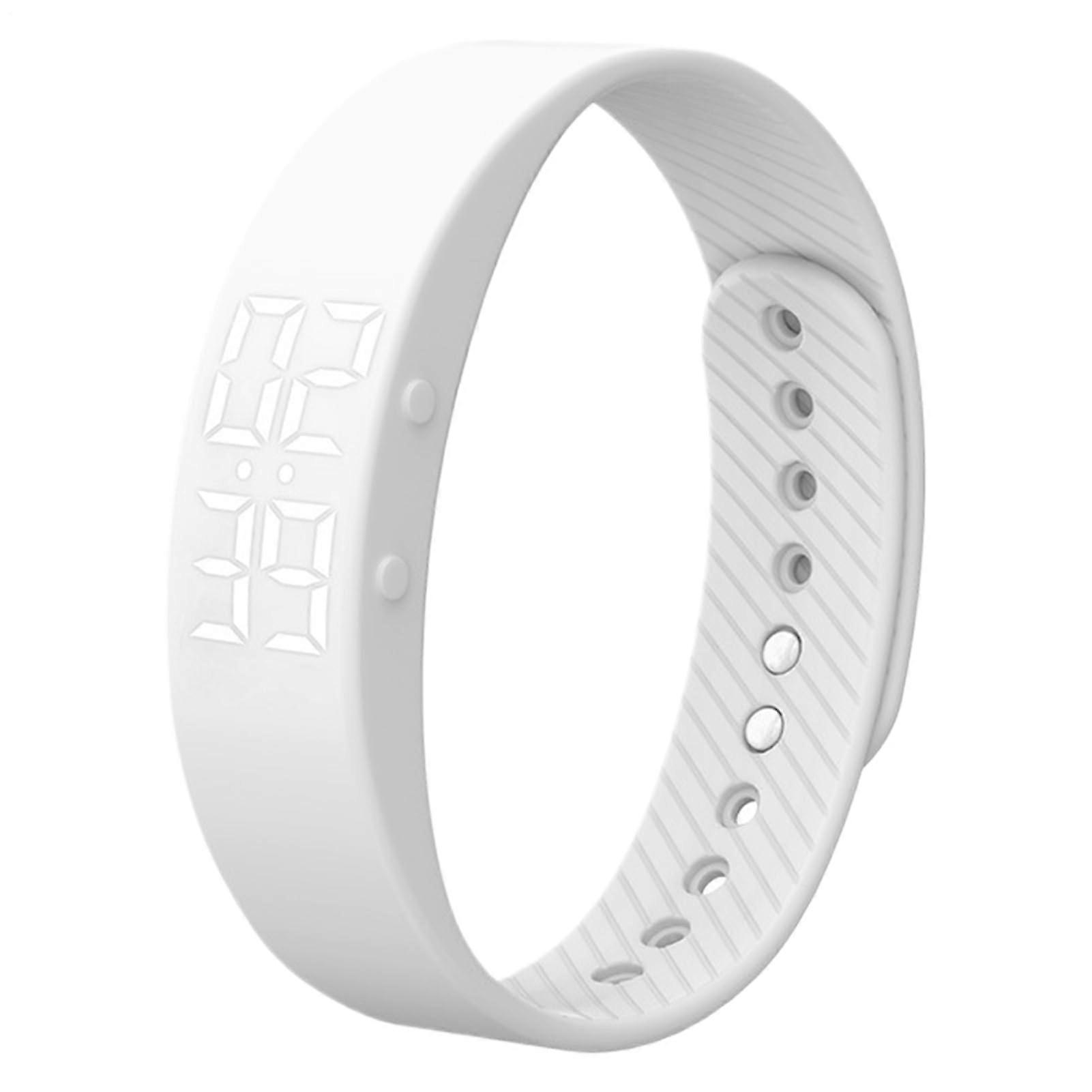Smart Band Exercise Tracker Waterproof Pedometer for Running Men Women White