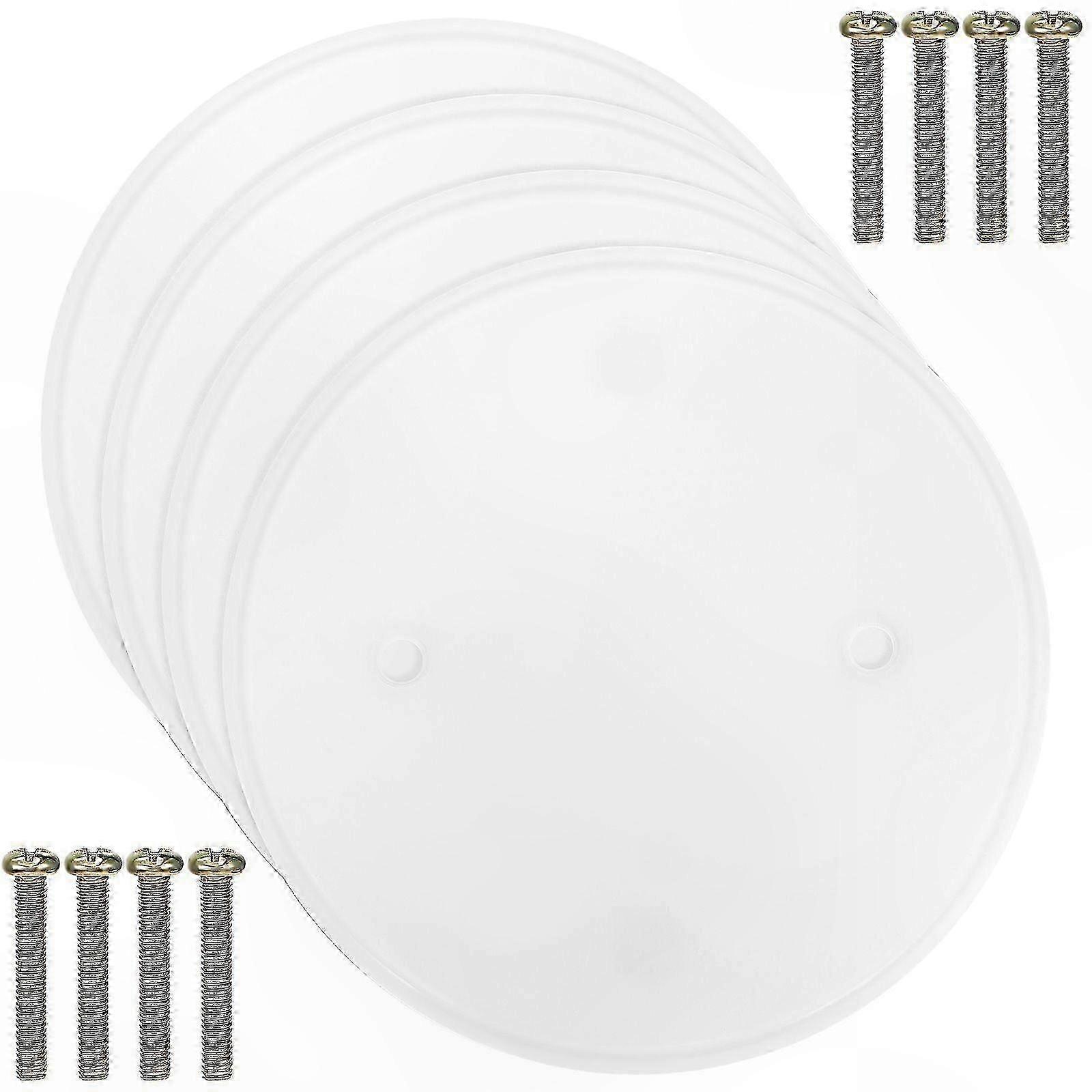 4-Pack Flat Round Covers for Ceiling Holes - Blank Opening Electrical Box Plates