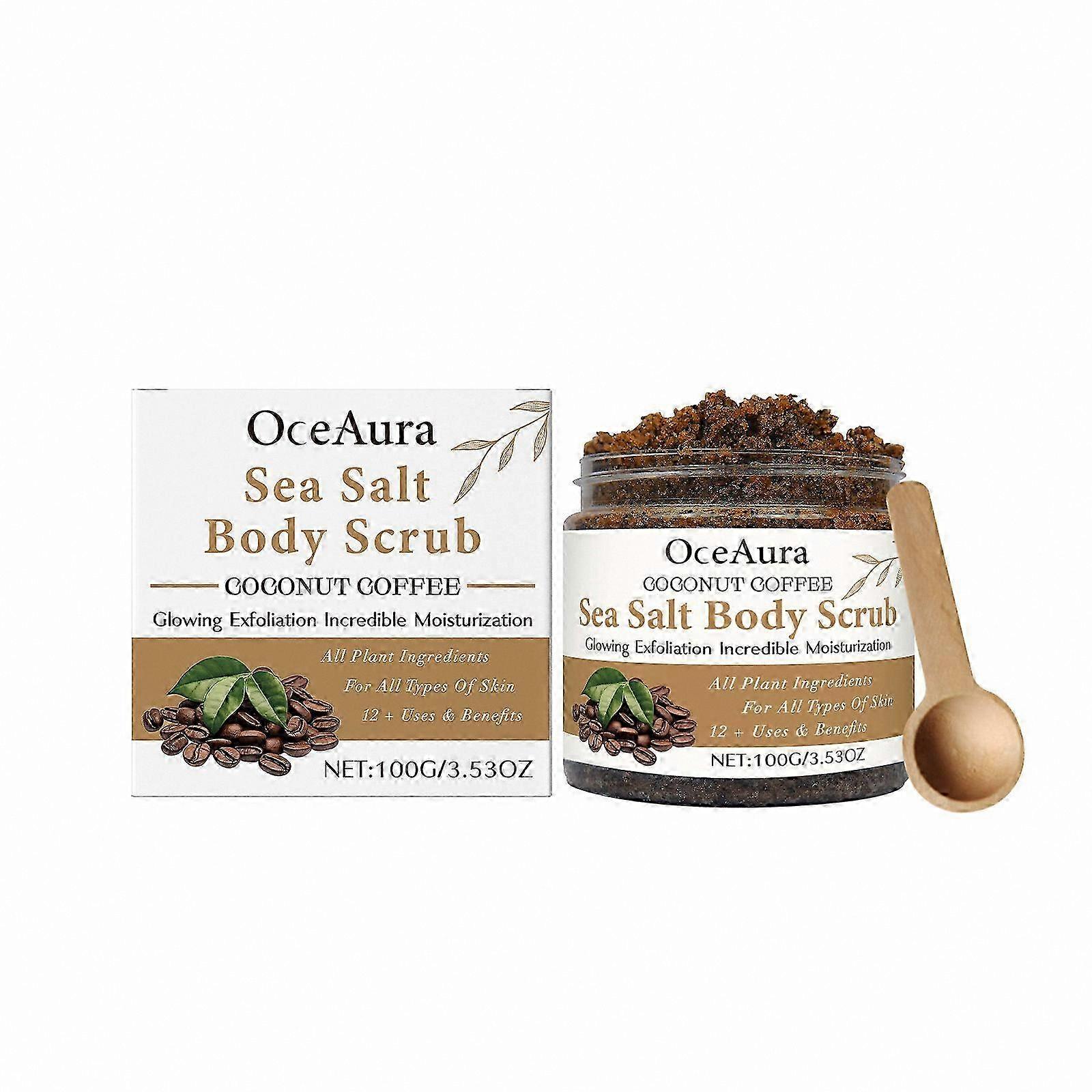 Moisturizing Sea Salt Body Scrub with Coconut - Exfoliating Skin Smoothing Treatment for Soft and Radiant Skin