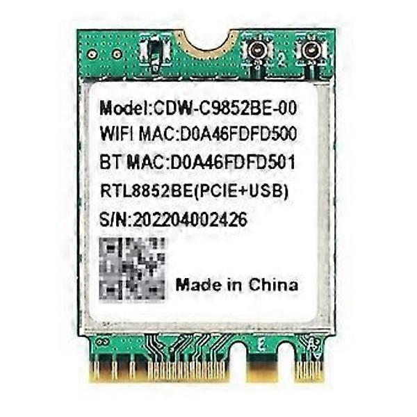 Wifi 6 Realtek RTL8852BE Network Card 1800Mbps BT 5.0 Dual Band Wireless Wi-Fi Adapter 802.11ac/ax 2.4G/5Ghz