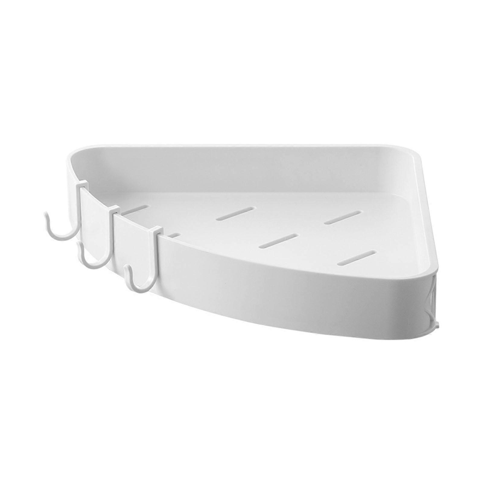 Wall Mounted Multipurpose Modern Minimalism Style Punch Free Floating Shelf for Bathroom White