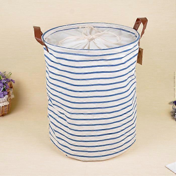 35*40cm Large Organize Baskets for Clothes Storage, Drawstring Laundry Baskets, Foldable Laundry Bag, Folding Large Capacity Laundry Baskets (Blue)