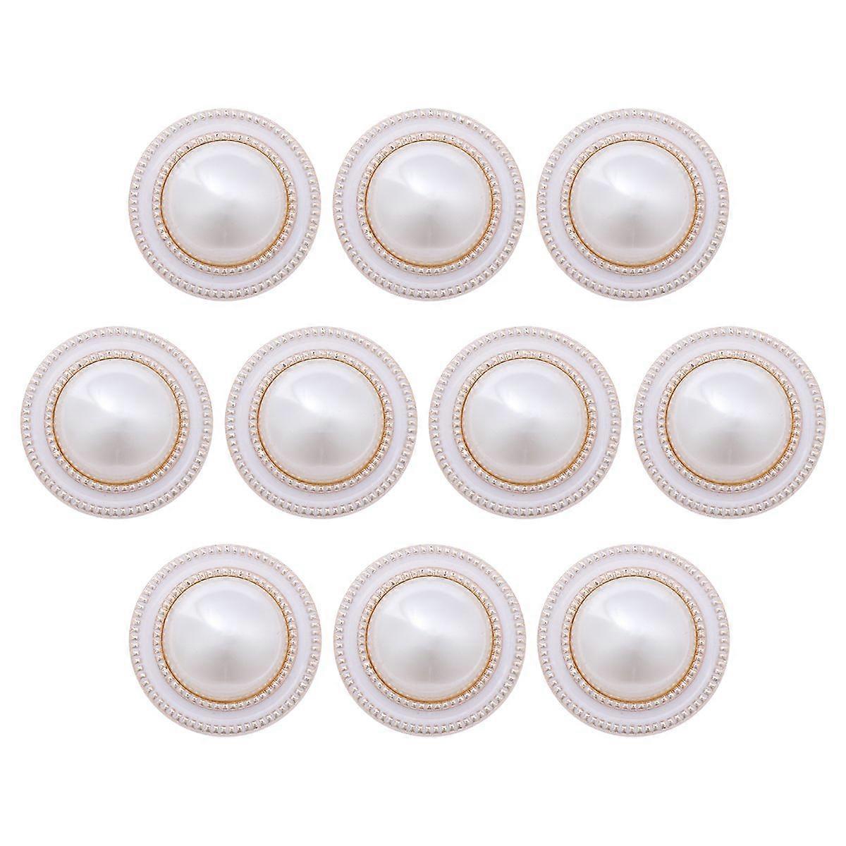 10pcs Round Shaped Button Pearl Handcraft Tools Coat Clothes Button DIY Sewing Buttons for Decor Use (9#Pattern, 40L=25.0 MM)