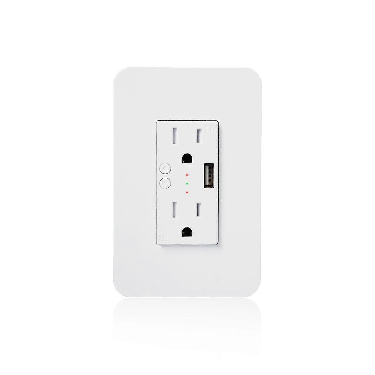 WiFi Smart Wall Power Outlets Plug with USB Socket Tuya APP Remote Control US Wall Outlets for Home
