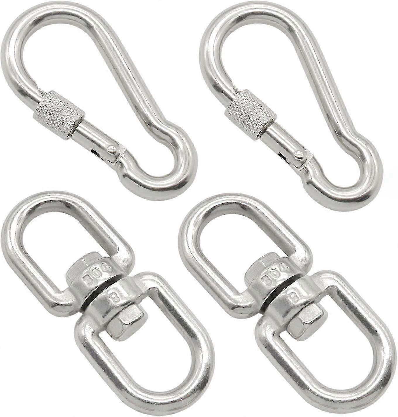 2025 Latest Model 2Pcs M8 304-Stainless Steel Swivel Ring Double Ended Swivel