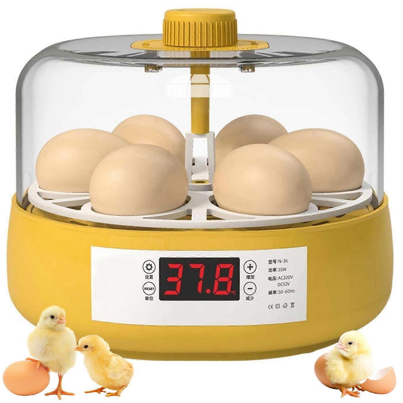 Egg Incubator 4/6/18Piece Automatic Turning, Temperature Control, Water Fill Hole For Quail, Duck, Chicken, Pigeon Eggs
