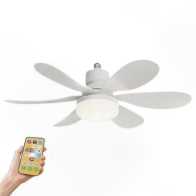 E27 LED Ceiling Fan with 6 Blades and Remote Control, Adjustable Brightness, 40W Power